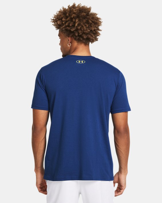 เสื้อแขนสั้น UA Collegiate Brand สำหรับผู้ชาย in Blue image number 1